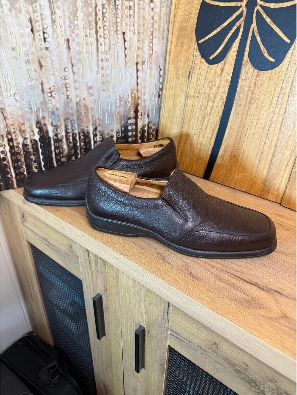 Bruno Magli Mens Brown Leather Loafers 11M Made in Italy